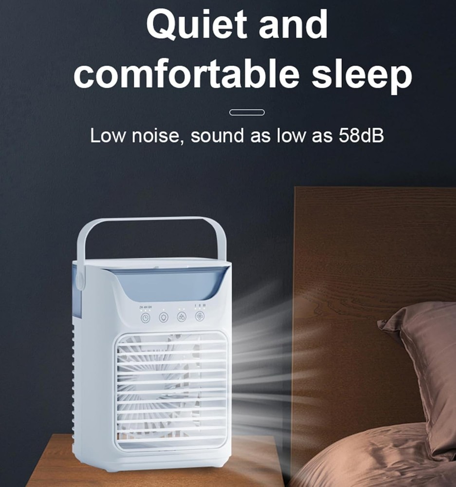 Compact Personal Air Cooler with Adjustable Speeds & USB Power for Home & Office