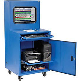 Deluxe LCD Industrial Computer Cabinet Blue Unassembled