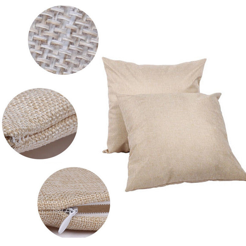 4Pcs 15.75" Sublimation square Blank Linen Polyester Pocket Pillow Case Cover