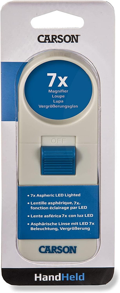 Illuminated Hand Held 7X LED Lighted Aspheric Magnifier with 1.5'' Lens Diameter