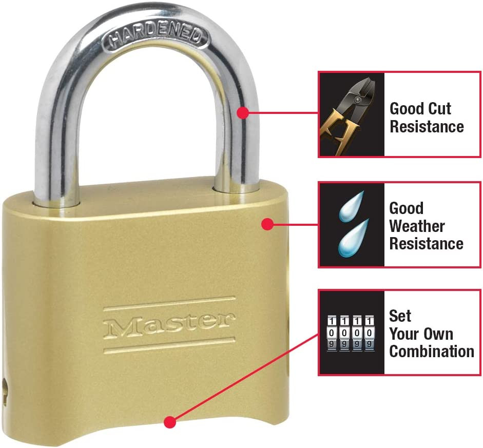 Gold Combination Padlock Set - 4 Pack for Gates, Sheds & Storage Solutions