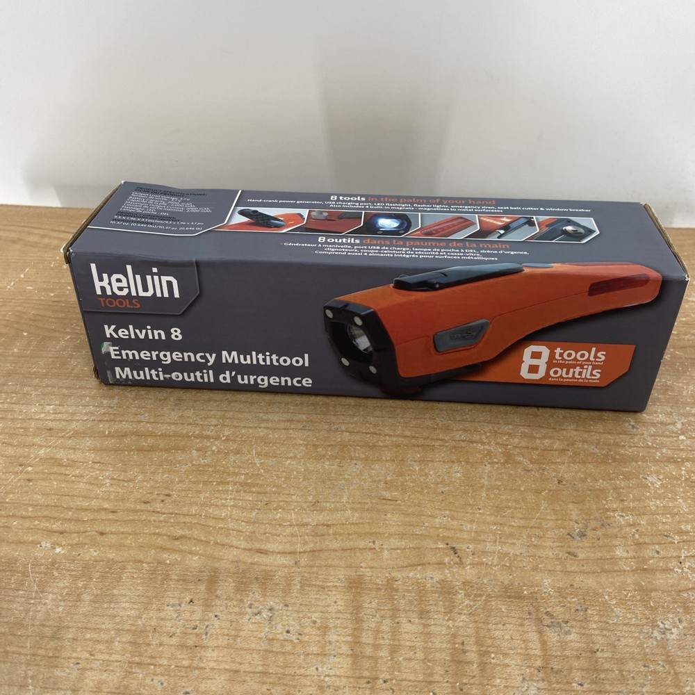 Kelvin Tools Automotive Emergency Multitool 8 Tools Total Orange