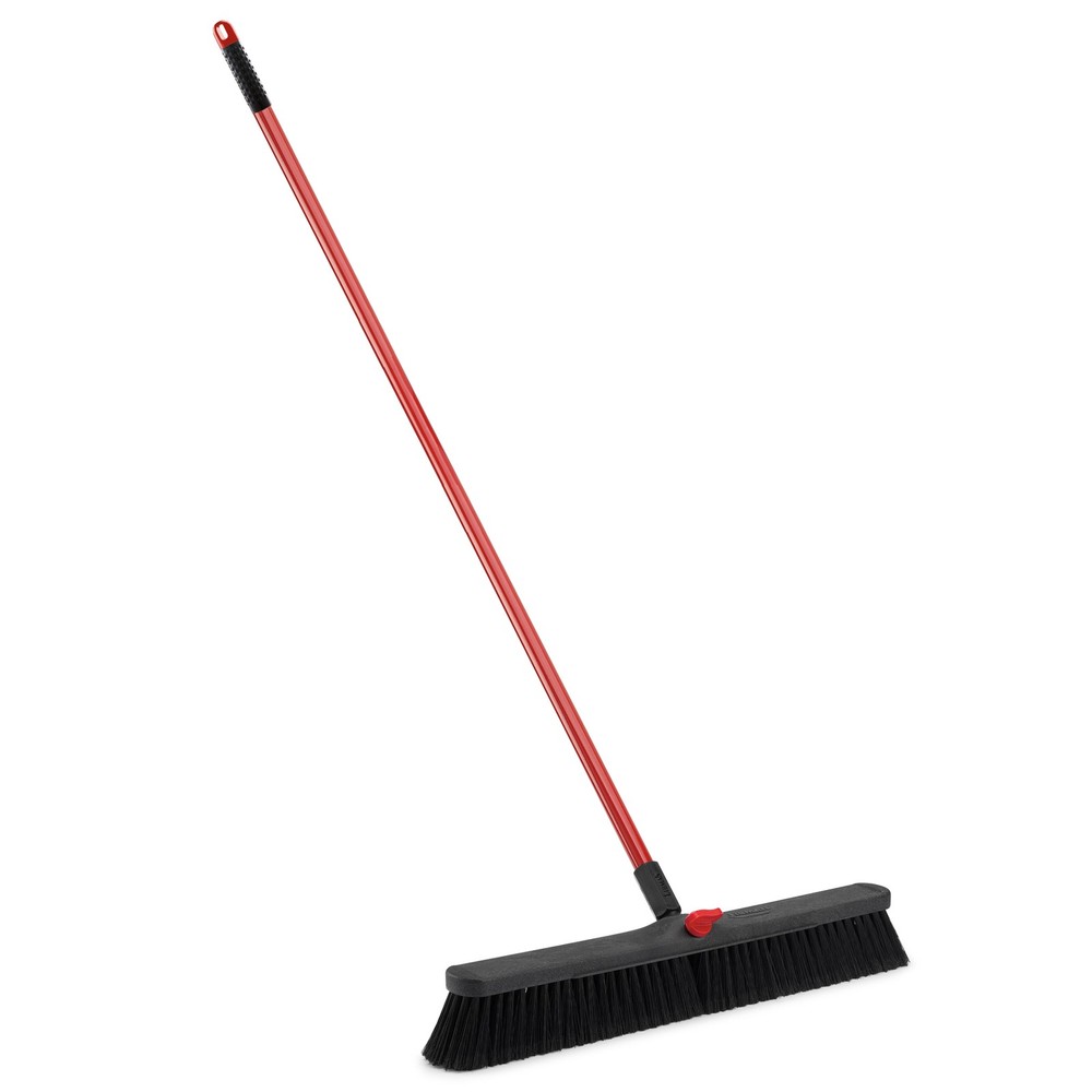 Libman 24in. Smooth Surface Push Broom, 60in.L Handle, Model# 801