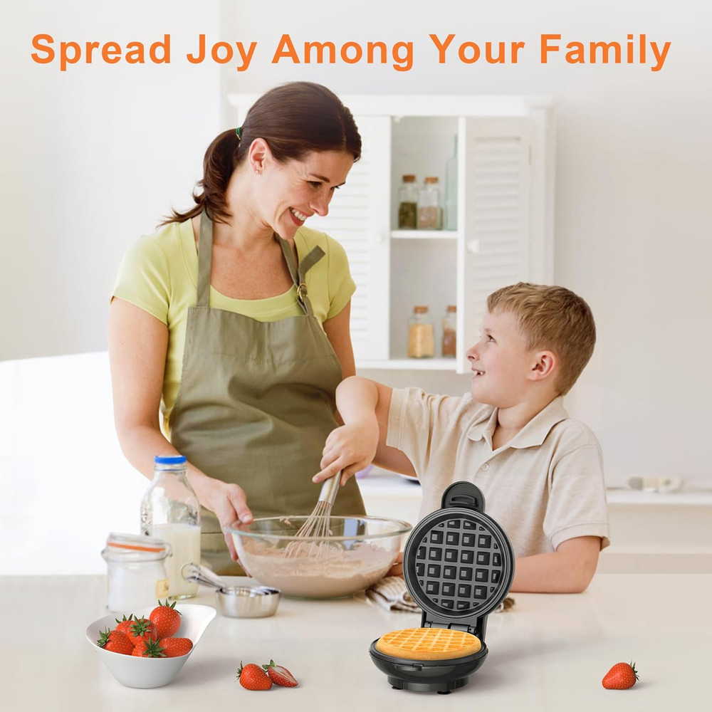 Mini Waffle Maker, 4" Chaffle Maker, Compact Design, Easy to Clean