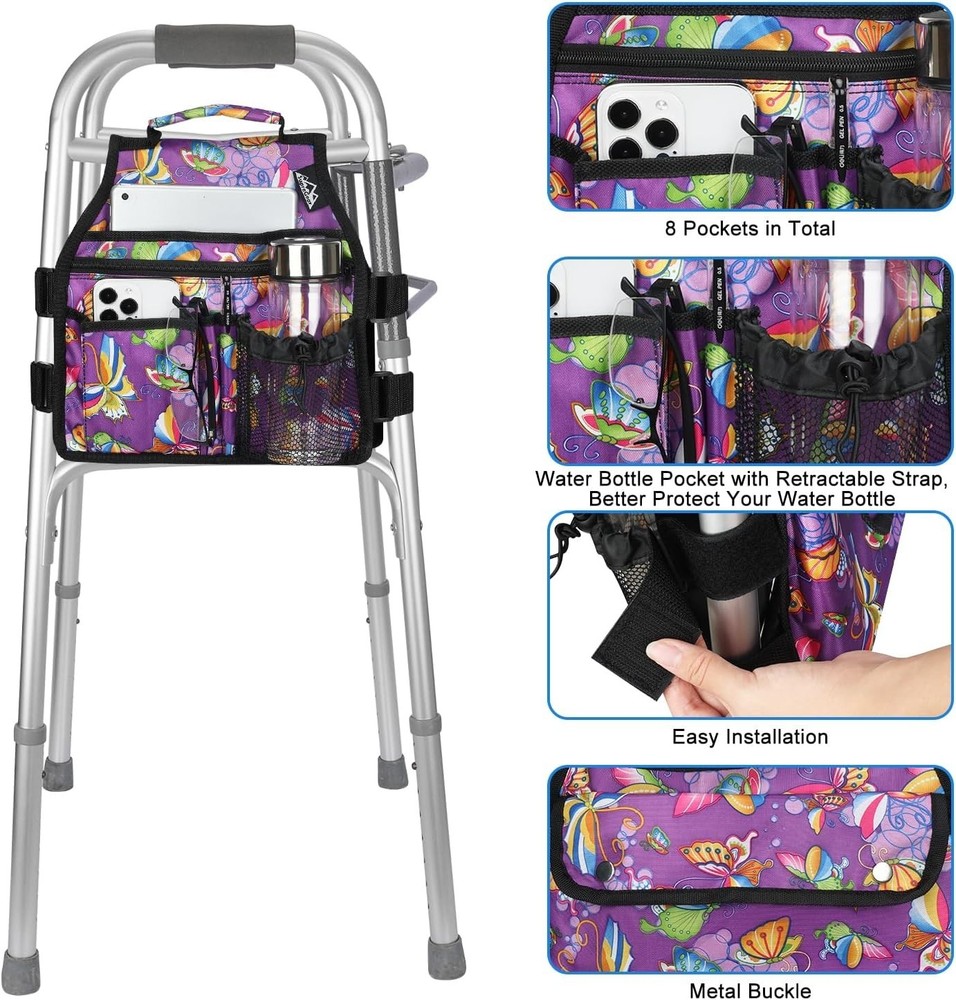 Adjustable Walker Side Organizer with Cup Holder - Perfect for Daily Essentials