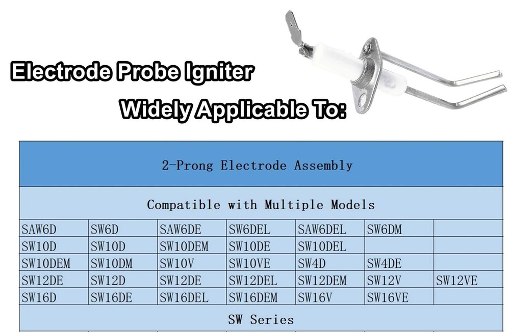 2-Prong Electrode Assembly for Suburban RV Water Heater DSI Igniter Probe