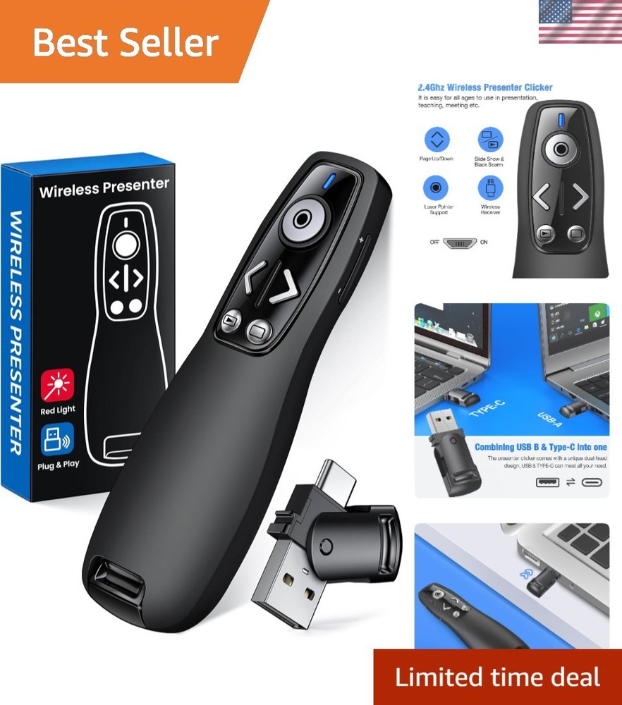 Presentation Clicker Wireless Presenter Remote for PowerPoint, Powerpoint Cli...
