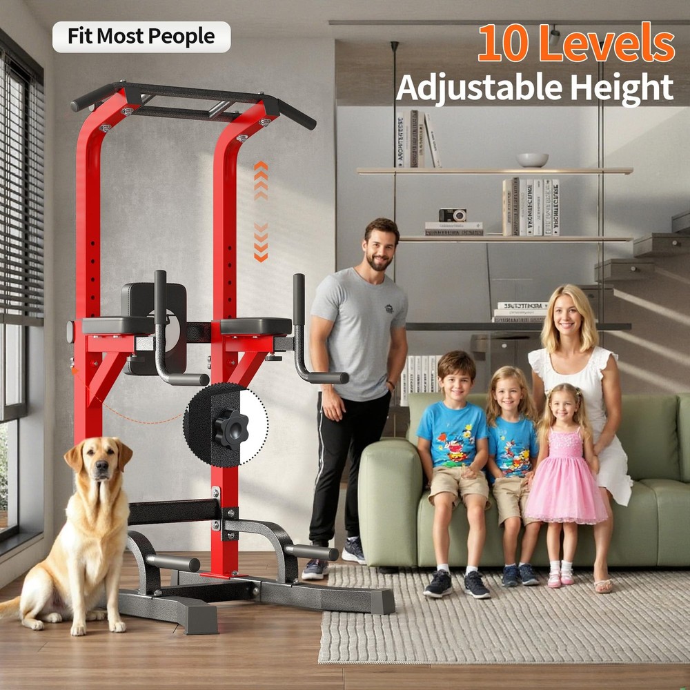 Multi-Function Power Tower Pull Up Bar Station Pull Up Dip Station for Home G...