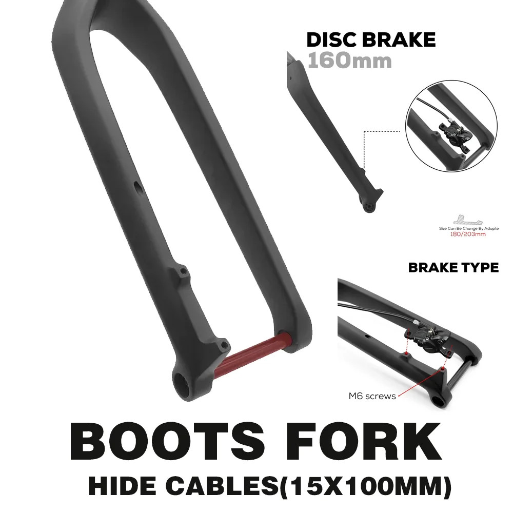 26/27.5/29" MTB Thru Axle Boost Fork 15*110mm Carbon Front Rigid Bicycle Fork