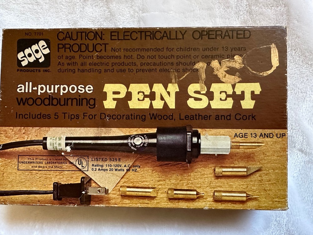 Vintage Sage Woodburning Set