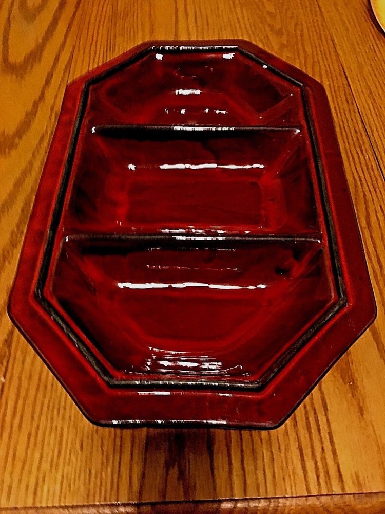 CALIF. U.S.A. Pottery # 1777 Large Divided Rectangular Serving Dish/Platter