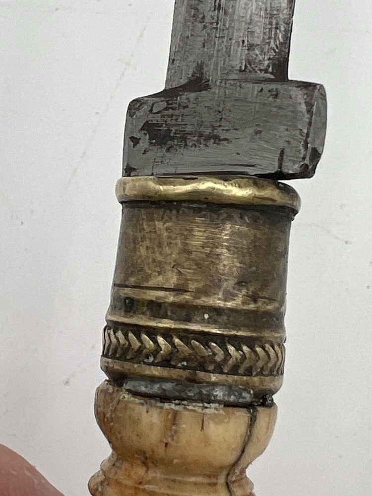 Antique 19th C Brothel Boot Knife Dagger Carved Handle