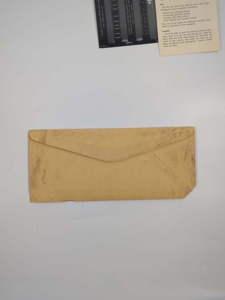 Vtg 50s IBM Machine Load Computer Slide Rule Folder Instructions MCM Computing