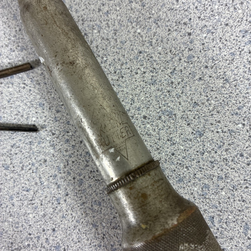 Antique Keen Kutter EC Simmons Push Drill with 6 Bits in Handle Vintage Tool