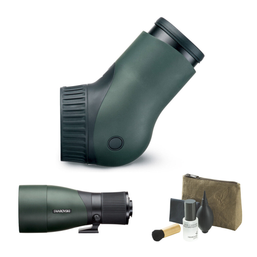 Swarovski ATX Spotting Scope with 85mm Modular Objective and Cleaning Kit Angled