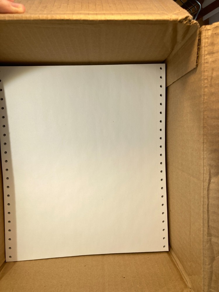 100 sheets dot matrx tractor feed computer paper Continuous NOS