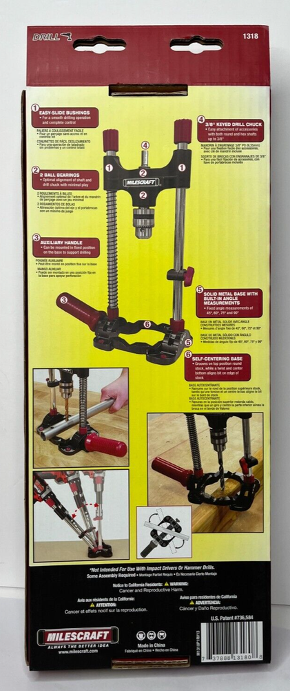 Milescraft 1318 DrillMate Portable Drill Guide - Drill Guide Attachment - New