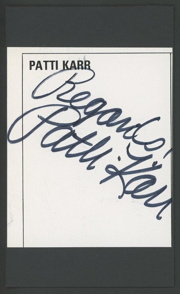 PATTI KARR (1932-2020) autograph cut | "Twilight Zone" - signed