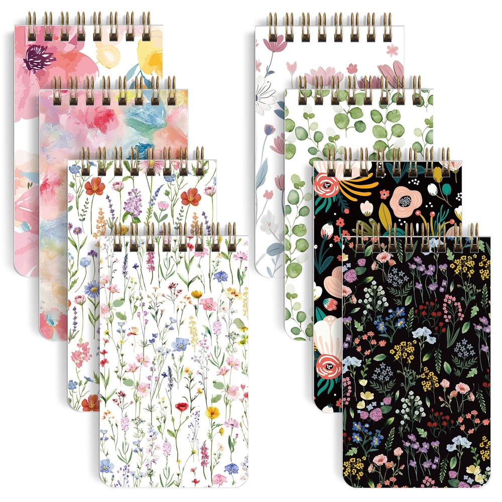 Small Notebooks, 3x5 Pocket Notepads with Aesthetic Covers, Mini Spiral Notebook