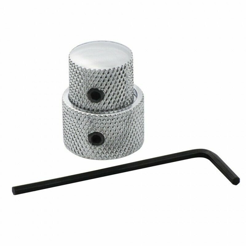 Chrome Stacked Dual Control Audio Knob Concentric