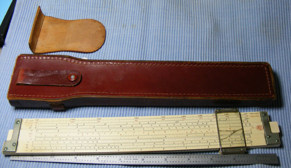 Vintage Post Versalog Slide Rule With Leather Case