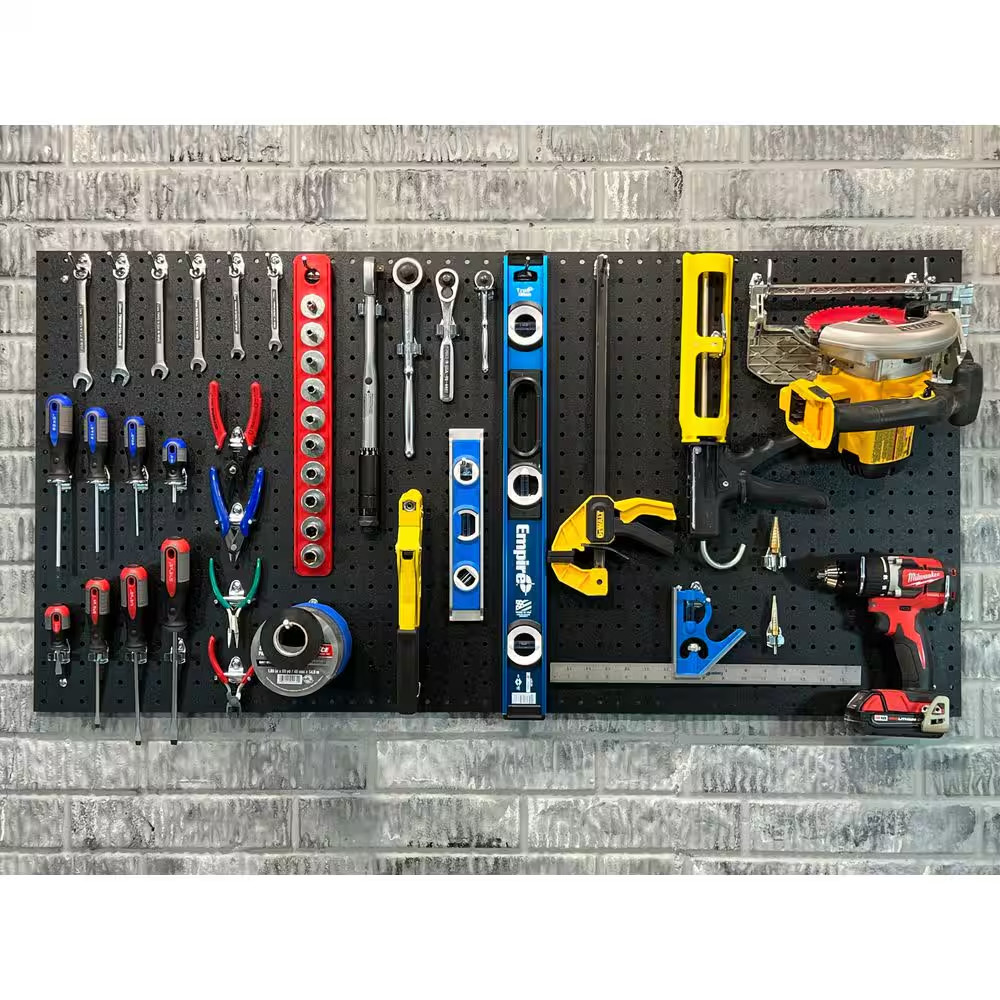 24 In. H X 48 In. W (2) Black ABS Textured Pegboards