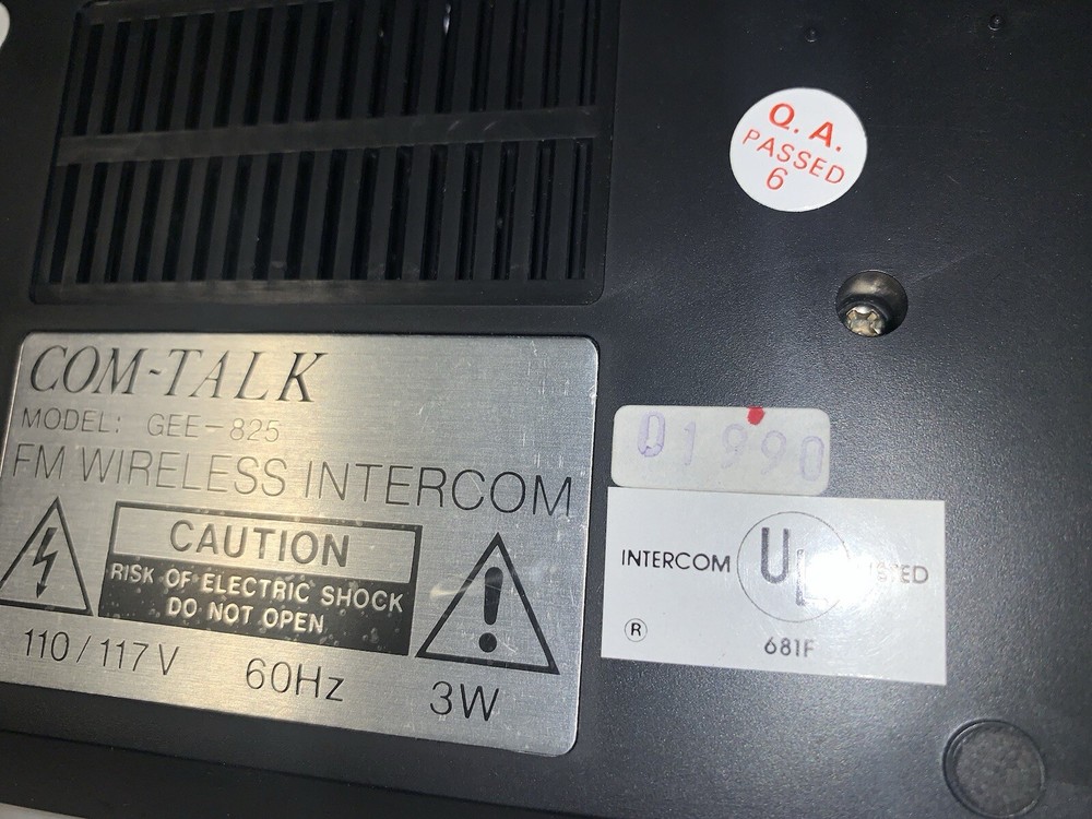 Vtg COM-TALK FM WIreless Intercom Model: GEE-825 - Old Stock Openbox