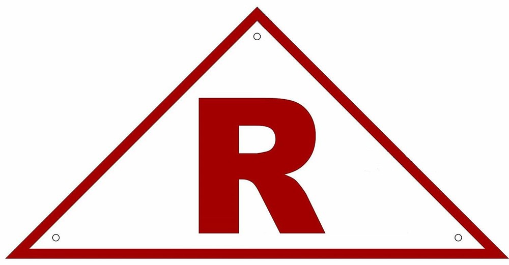 State Truss Construction Sign-R Triangular (White,Reflective Alumi...-REF24-1027