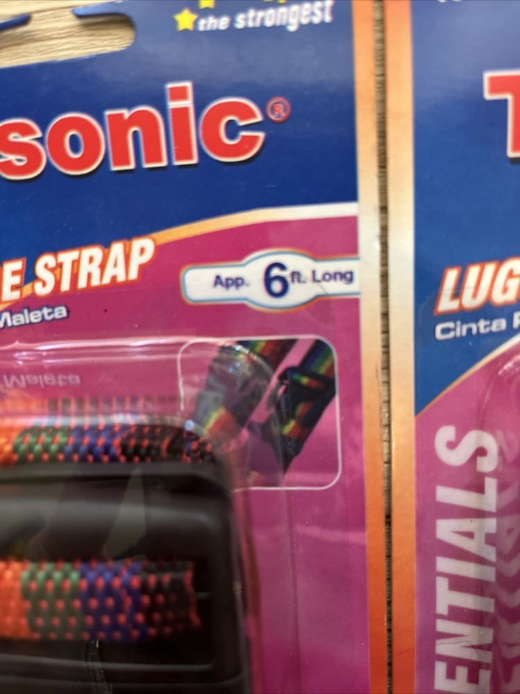 2 Pack Suitcase Belt Adjustable Luggage Strap to 6ft Rainbow NEW