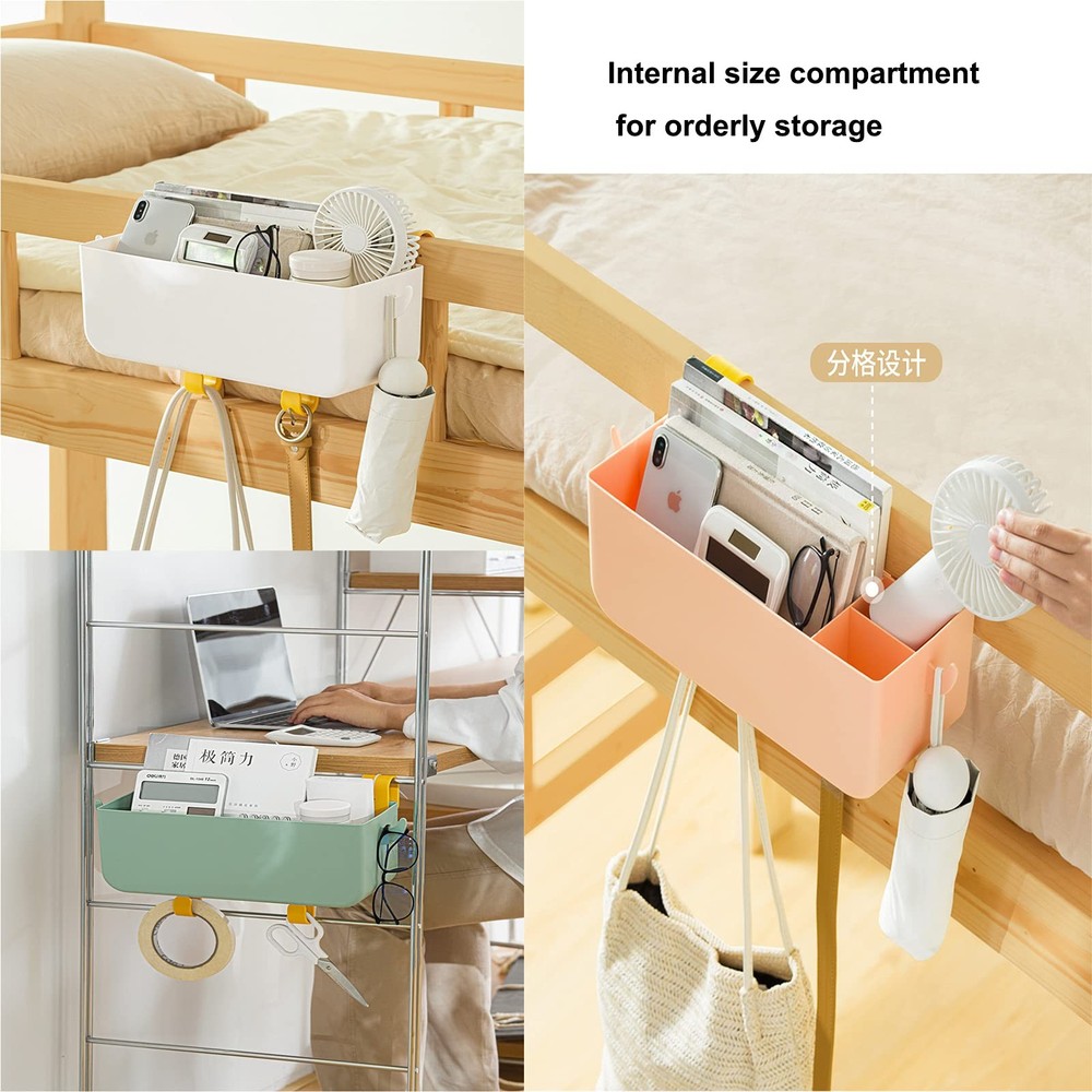 Bedside Organizer Storage Caddy Hanging as Bunk Bed Storage Handrail Multi Po...