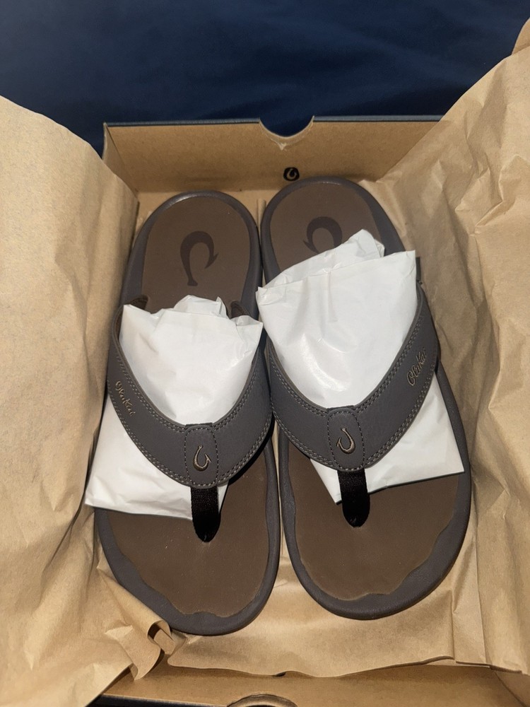 Olukai Ohana Flip Flops for Men, Size 11 US  - Dark Java Ray