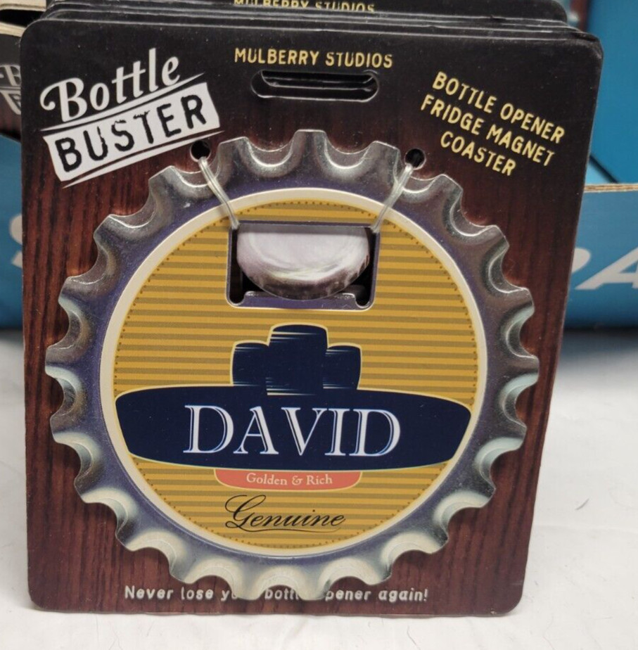 DAVID PERSONALIZED MULTI GADGET BOTTLE OPENER MAGNET COASTER NEW - U