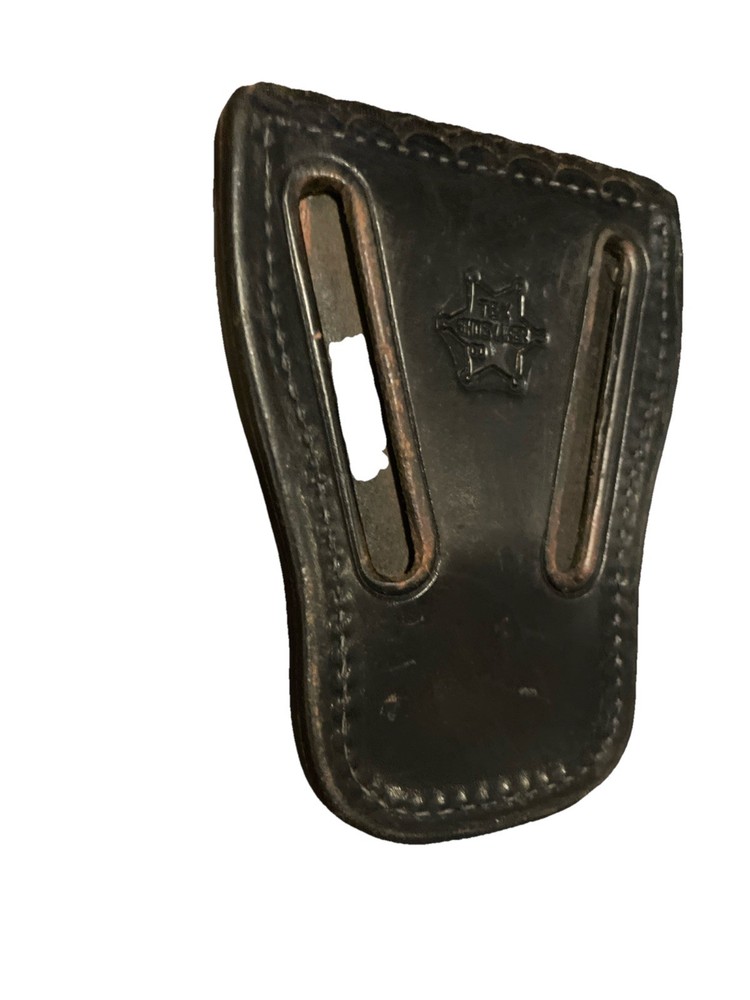 Tex Shoemaker Handcuff Case Black Basket Leather