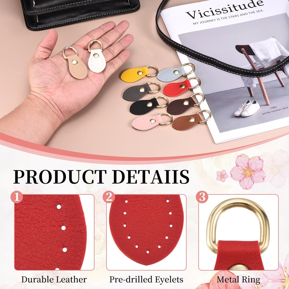 For 8 Pieces Belt Hook Red DIY Bag