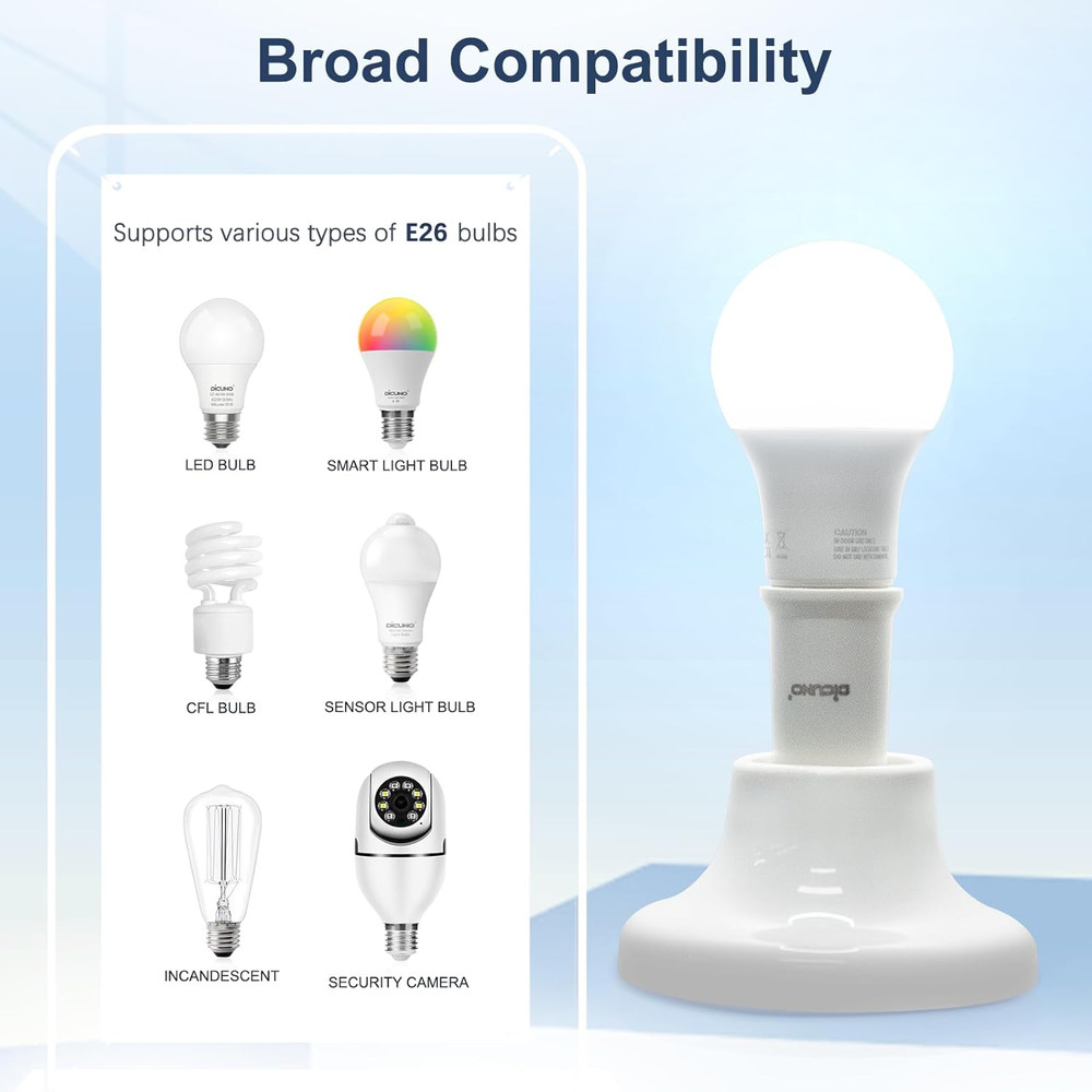 E26 Socket Extender, E26 Standard Medium Base Lamp Bulb Socket Adapter of 5CM/1.