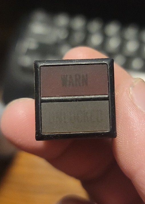 KORRY Push Button Switch Light Indicator NSN: 6210-00-135-3126 (WARN/UNLOCKED)