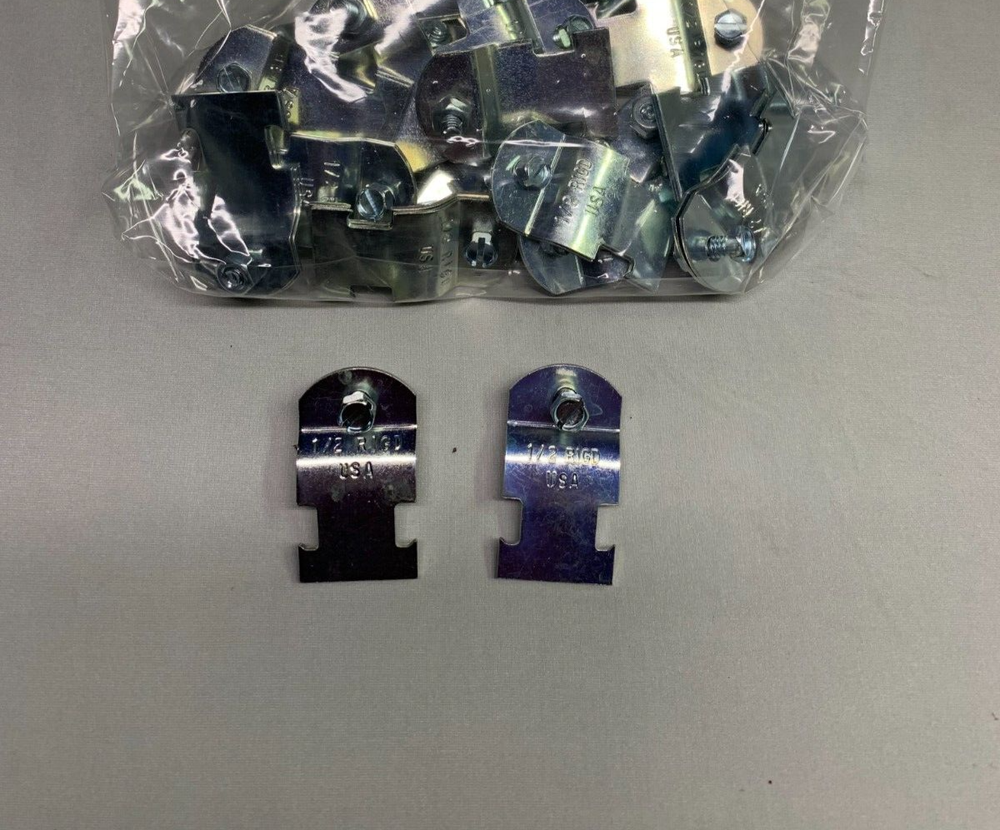 Assorted Lot Electrical Strut Strap Clamps, RIGD .5" (24) & Grainger 1" (10)