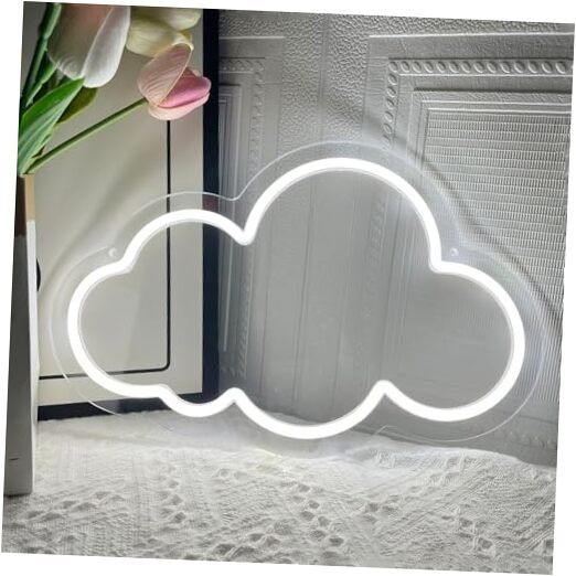 Cloud Neon Sign Cute White Clouds LED Light Sign for Cloud 2-White