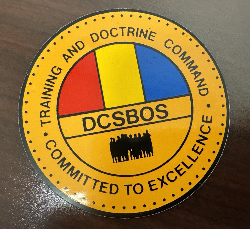 DCSBOS Training Command RARE Glossy STICKER Original Military Ephemera