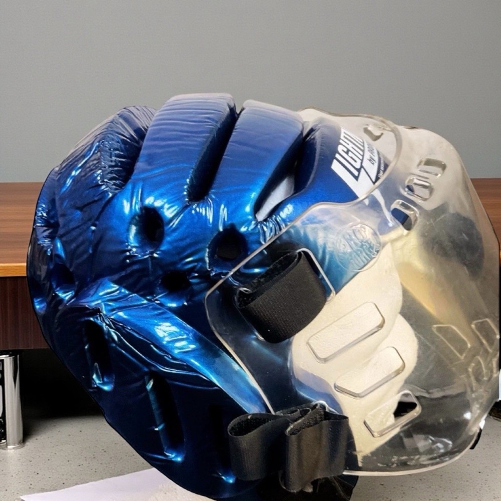 ProForce Lightning Headgear w/ Face Shield Blue Size S Sparring Helmet