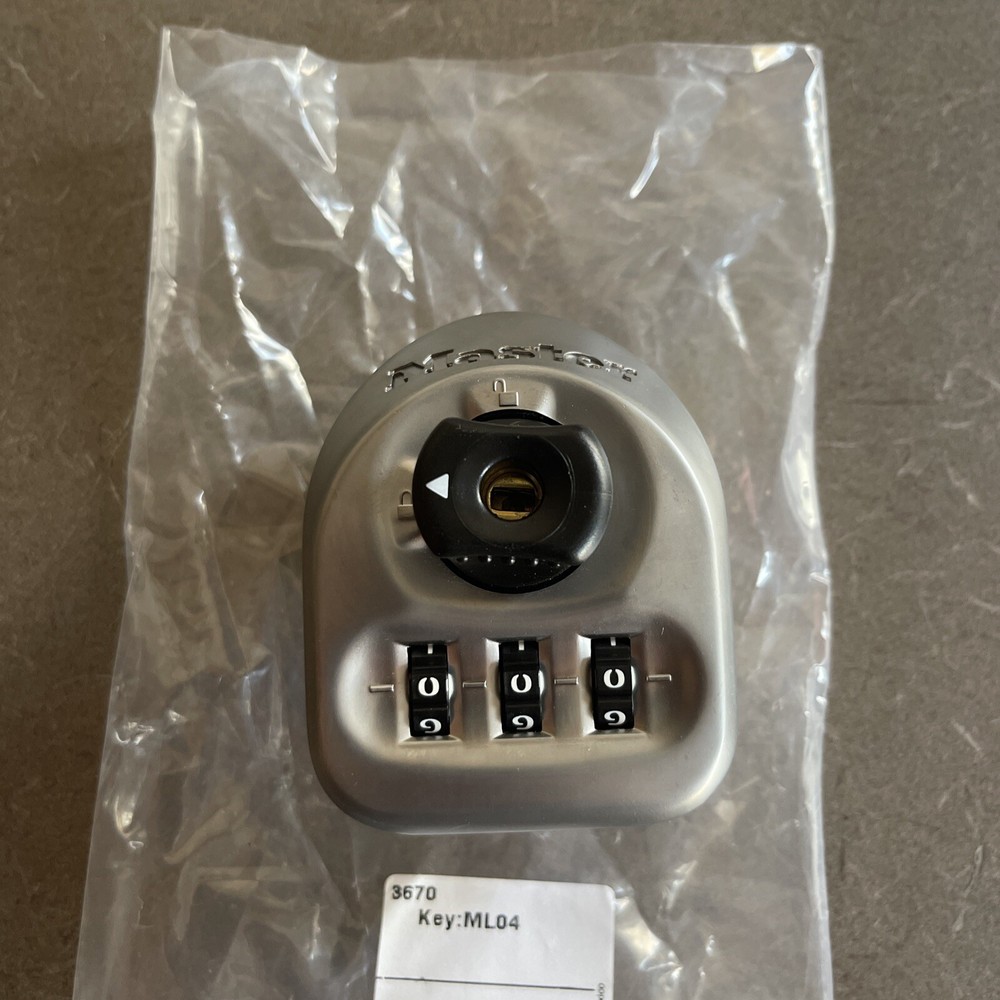 New! Master Lock 3-Digit Combination Deadbolt 3670 Multi-user Locker Lock