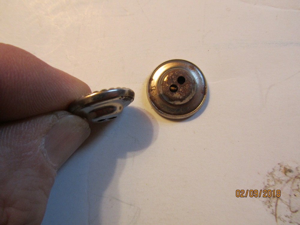 Vintage Pair Silver Metal Button