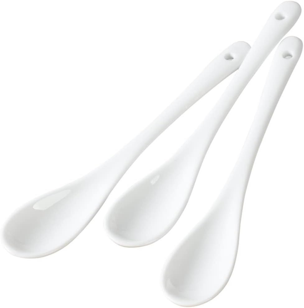 AKOAK 5 Inches White Ceramic Spoon for...