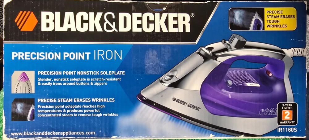 Black Decker Precision Point Steam Iron IR1160S