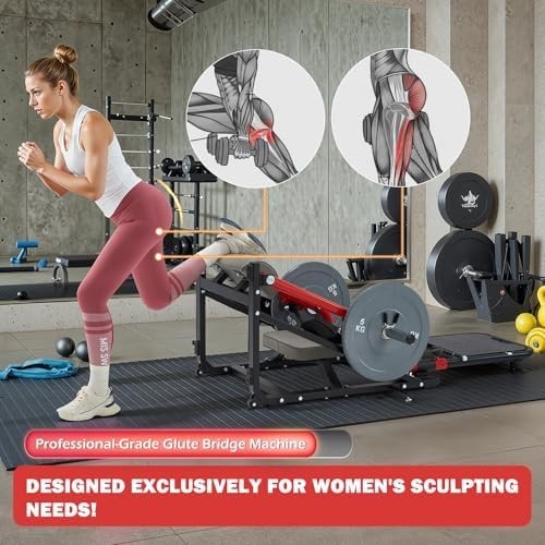 Hip Thrust Machine, 800LBS Capacity Glute Bridge Trainer Gym Sprout Machine