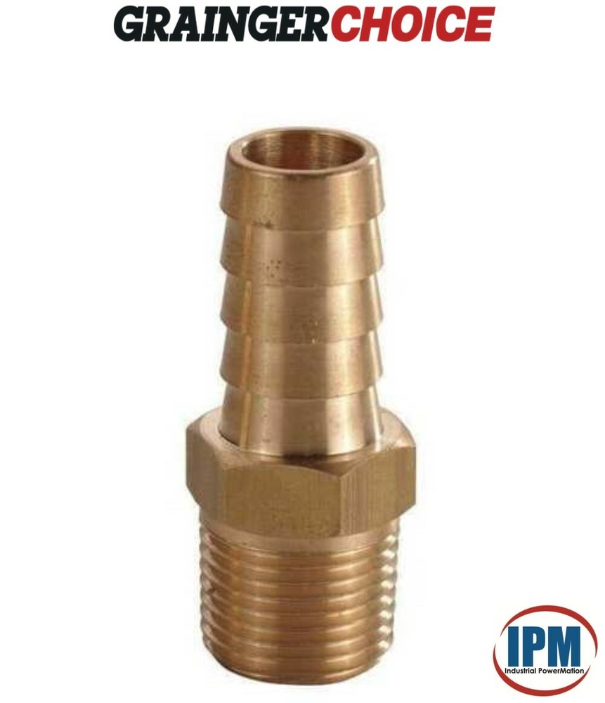 6AFP5 GRAINGER CHOICE 3/16" Hose Barb x 1/8" Male NPT Brass Fitting FACTORY NEW!