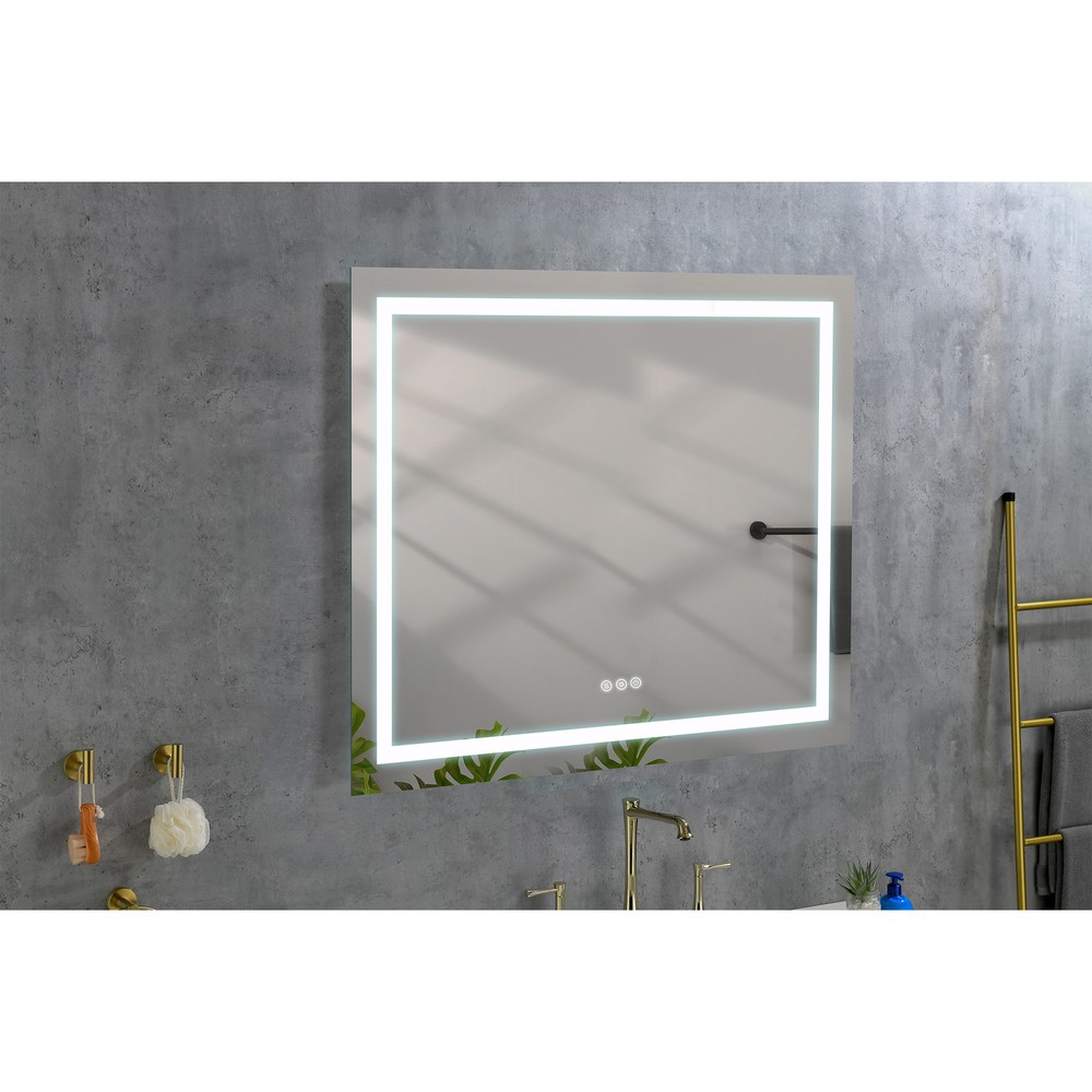 36x36in LED Bathroom Mirror with Frontlit Backlit Wall Mounted Vanity Mirror
