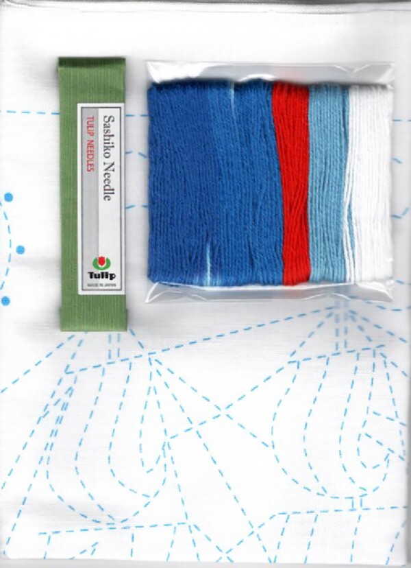 Sashiko World - SPAIN - GALLEON SAILING SHIP - Sampler Kit w/Needle & Thread
