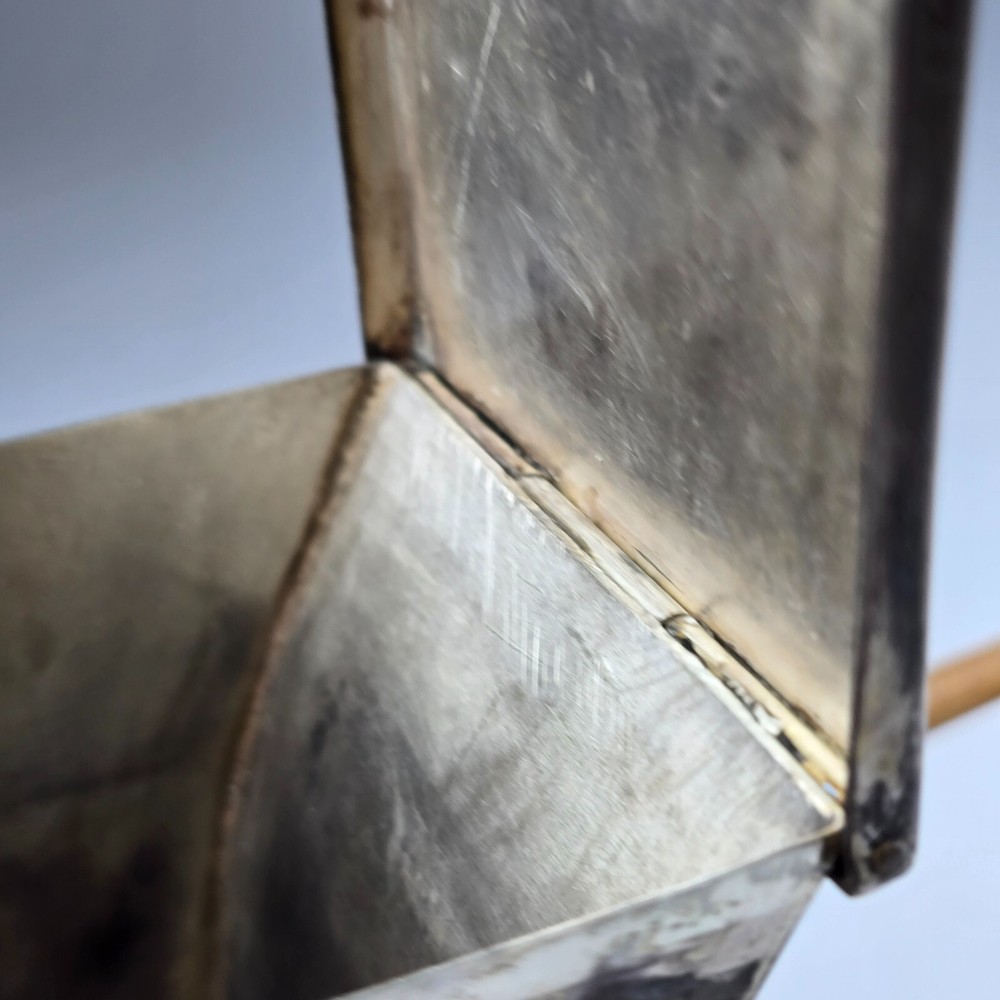 Vintage Mexico Sterling Silver & Wood Rickshaw Tabletop Cigarette Box