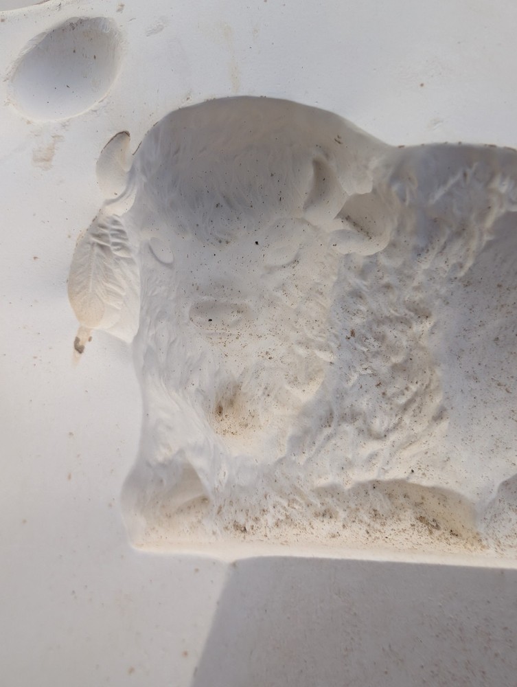 Bison And Wolf? Vintage Slip Casting Ceramic Mold